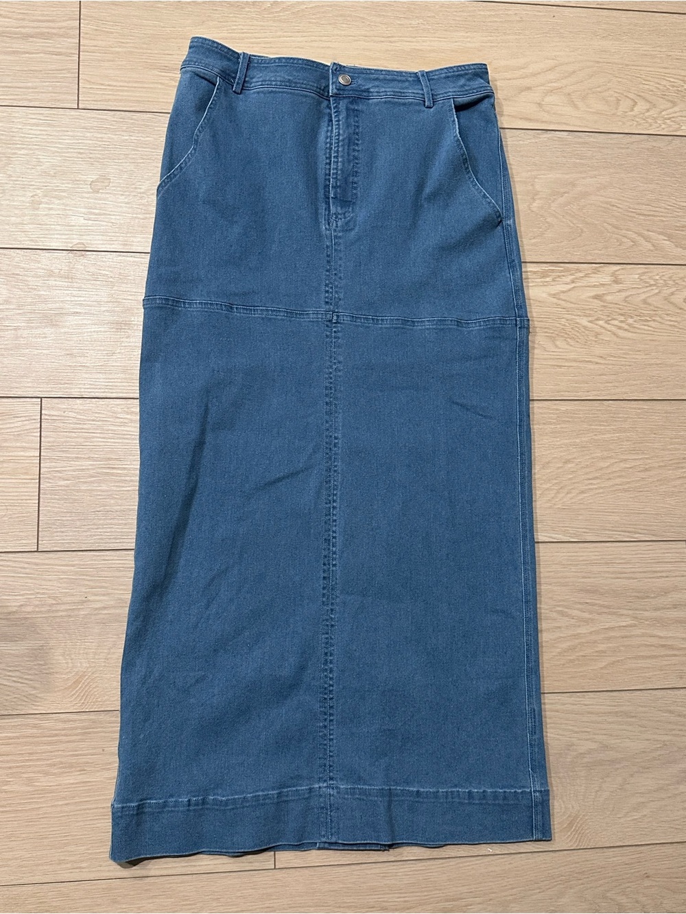 Luum Elba Denim Midi Skirt Blue Size M NWT